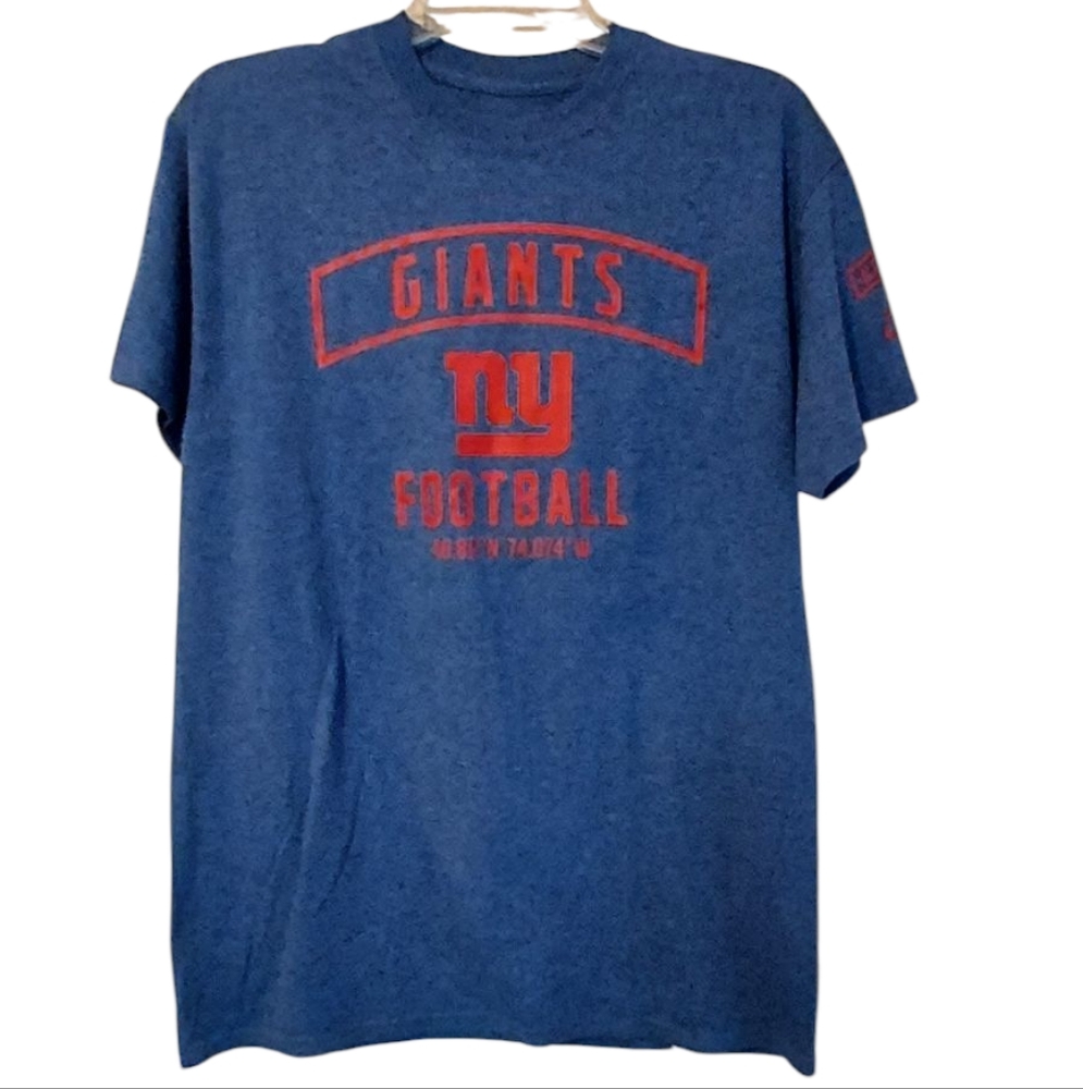 New York Giants NFL Team Apparel Blue Mens M T Shirt Football Coordinates Tee
